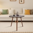 thumbnail image 4 of Coffee Tables, Flower-Shaped Table, Small End Table for Small Space Mid Century Modern Coffee Table for Living Room, Tea Table, Nature Wood Coffee Table with Wood Legs, 23.6" D x 23.6" W x 19.7" H, 4 of 13