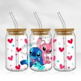 thumbnail image 5 of Adhesivo permanente resistente al agua con diseño de flores de primavera y dibujos animados para vasos de cerveza de vidrio Libbey de 16 oz con protección UV y DTF, 5 of 5