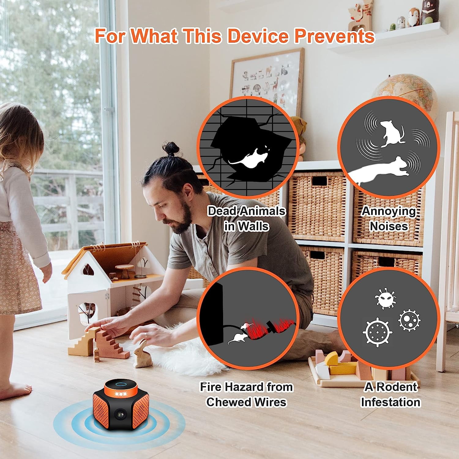 Ultrasonic Pest Repeller, KALLODEAR Mouse Repellent, Mice Repellent Plug-ins, Rodent Squirrels Repellent Indoor Ultrasonic Pest Repeller Mouse Deterrent Rat Control for Home garege