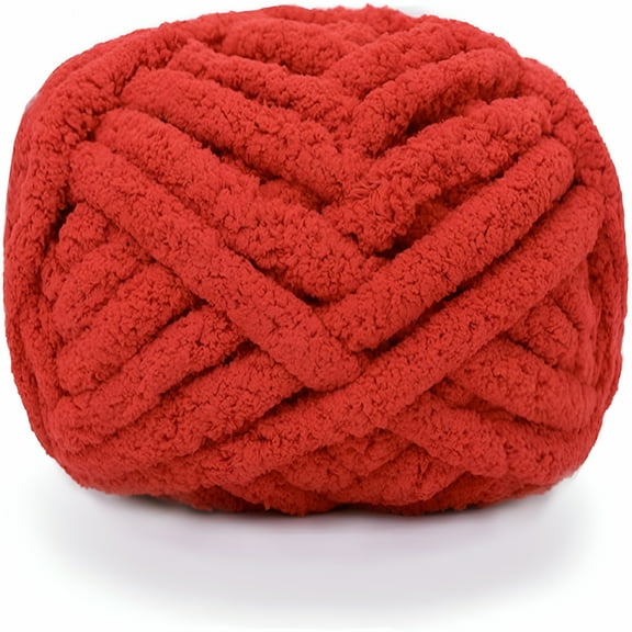 AUQ Chunky Knit Chenille Yarn for Hand Knitting Blankets,Super Soft Big Jumbo Blanket Yarn