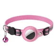 thumbnail image 2 of CBFFDC Cat Collar Pet Collar Reflective Adjustable Strap Little Bell Pattern Button Nylon Collar for Airtag, 2 of 7