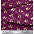 thumbnail image 3 of Soimoi Pink Rayon Fabric Bird,Paw & Cocker Spaniel Dog Decor Fabric Printed Yard 42 Inch Wide, 3 of 3