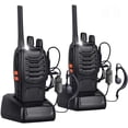 thumbnail image 1 of Radio bidireccional Walkie Talkie 16 canales PMR 446 recargable Walkie Talkie de largo alcance con 2 piezas originales para auriculares Soporte VOX LED Light Voice Kuyhfg Sin marca, 1 of 5
