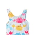 thumbnail image 4 of nvzhuang Breathable Little Girls One-piece Swimsuit, Summer Children Cute Crab/Donut Printing Sleeveless Swimwear for Vacation, 4 of 8