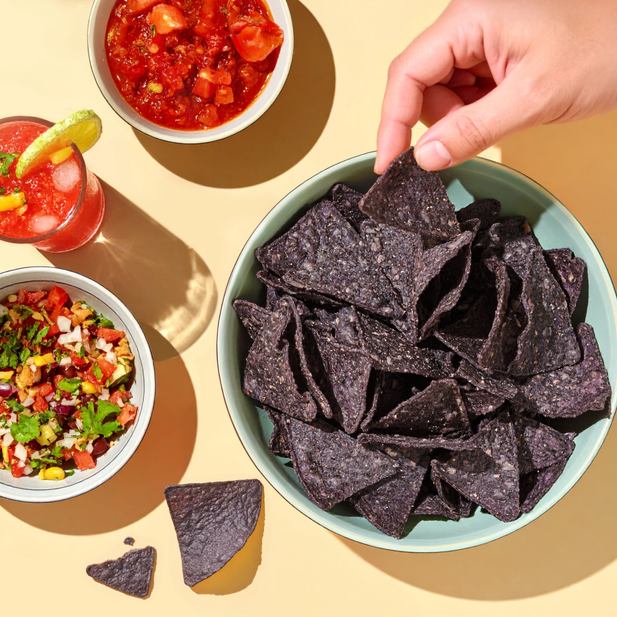 (3 pack) Late July Blue Corn Organic Tortilla Chips, 10.1 oz Bag