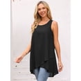 thumbnail image 3 of DARING DIVA Women's High Low Casual Sleeveless Chiffon Blouse Asymmetrical S Black, 3 of 8