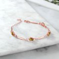 thumbnail image 3 of Gem Stone King 18K Rose Gold Plated Silver Mango Mystic Topaz and White Topaz Tennis Bracelet for Women | 5.12 Cttw | Gemstone November Birthstone | Oval 7X5MM | 6 inch + 1 inch Extender, 3 of 3