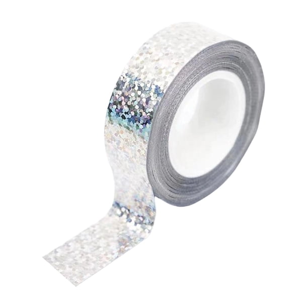 Cinta decorativa para aro de gimnasia rítmica, 0,59 pulgadas x 5 m/ 16,4 pies (1,5 cm x 5) Plata