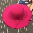 thumbnail image 3 of Magik Vintage Women Ladies Wide Brim Floppy Warm Wool Blend Felt Hat Trilby Bowler Cap (Hot Pink), 3 of 4