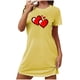 thumbnail image 2 of Camisón corto de San Valentín para mujer, talla grande, estampado en el pecho, cuello redondo, manga corta, 2 of 3