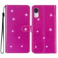 thumbnail image 6 of For iPhone XR Case Bling Glitter Shiny Magnetic Closure Luxury PU Leather RFID Blocking Wallet Card Holder Hand Strap Folio Kickstand Flip Case Women Girls iPhone XR, Rose, 6 of 7