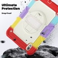 thumbnail image 3 of For iPad Air 11 inch (2025 M3/2024 M2) Case, 360 Rotating Shockproof Cover with Stand, Screen Protector, Shoulder Strap, Rainbow Red, 3 of 7