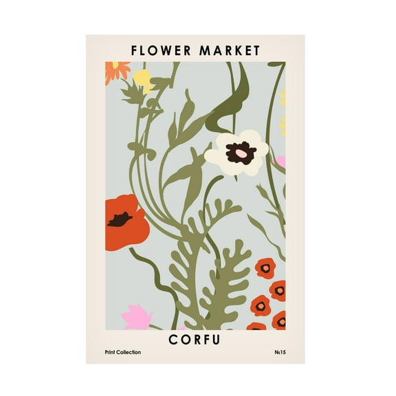 Trademark Fine Art NKTN Flower Market Corfu Canvas Wall Art