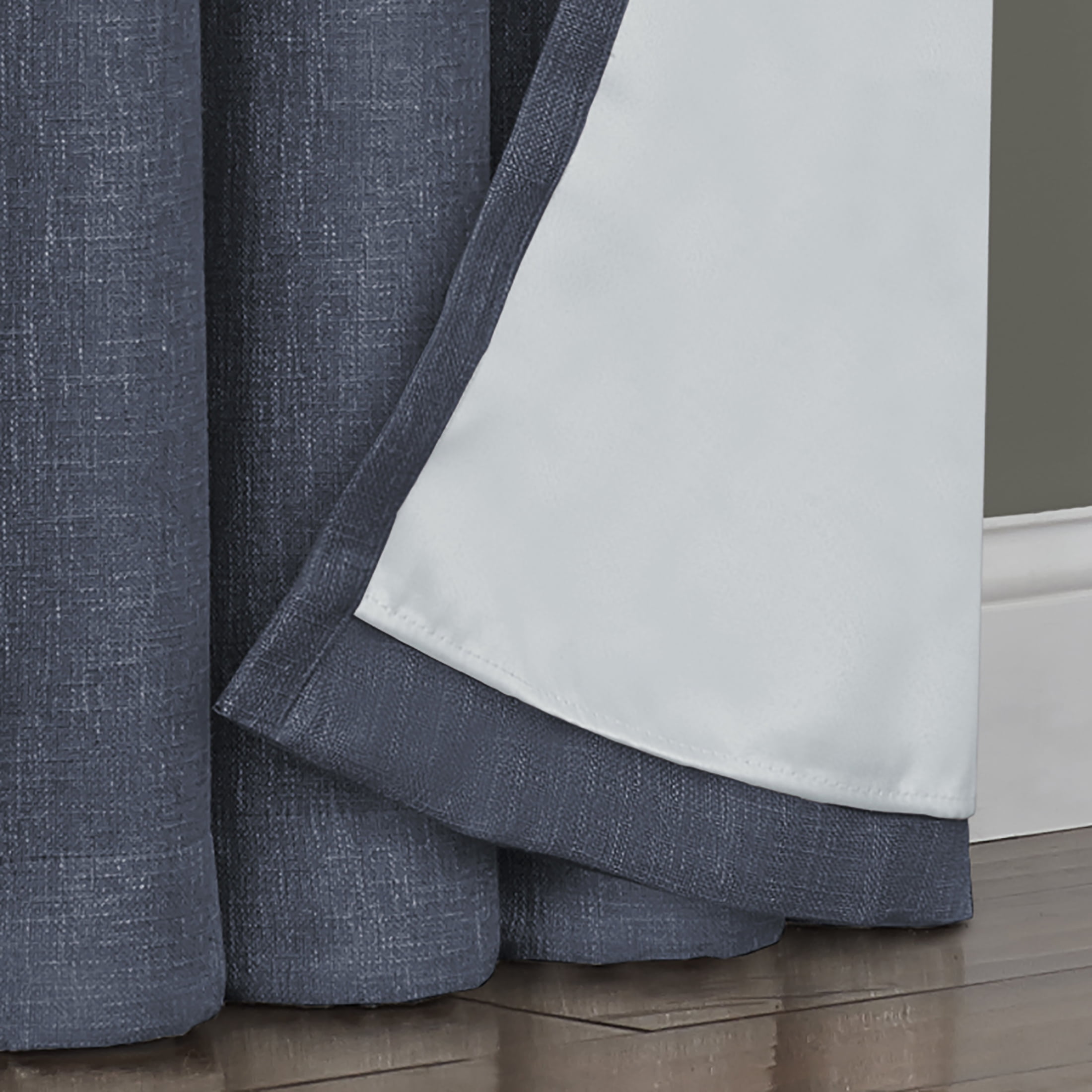 Quinn Blackout Single Curtain Lined Grommet Panel, 50" x 108", Navy