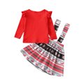 thumbnail image 5 of Seyurigaoka Girl’s Christmas Print Long Sleeve Tops and Suspender Skirt Set, 5 of 9