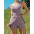 thumbnail image 2 of Women Tennis Dress with Built-in Bra and Pockets Shorts Racerback Athletic Dresses, 2 of 6