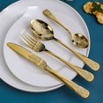thumbnail image 2 of Vajilla occidental de acero inoxidable dorado de lujo nórdico, cuchillo de carne y tenedor, cuchara, juego de regalo engrosado Fivean unisex, 2 of 2