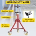 thumbnail image 3 of Soporte de tubo VEVOR, soporte de gato de tubo, soporte de tubo de cabeza en V de altura ajustable de 28 a 52 pulgadas, soportes de gato de tubo con ruedas 882 LB, 3 of 8