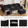 thumbnail image 3 of 132'' Modular Sectional Boneless Sofa, U Shaped Cloud Couches with Memory Foam Seating＆Wide Armrest Design, Large Modern Sofa Couch for Living Room, Bedroom, No Assembly Required (Black), 3 of 5
