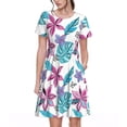 thumbnail image 1 of Balery Hawaiian Style Vestidos sueltos de manga corta para mujer, vestidos de verano 2025, vestidos casuales de corte A con vuelo., 1 of 6