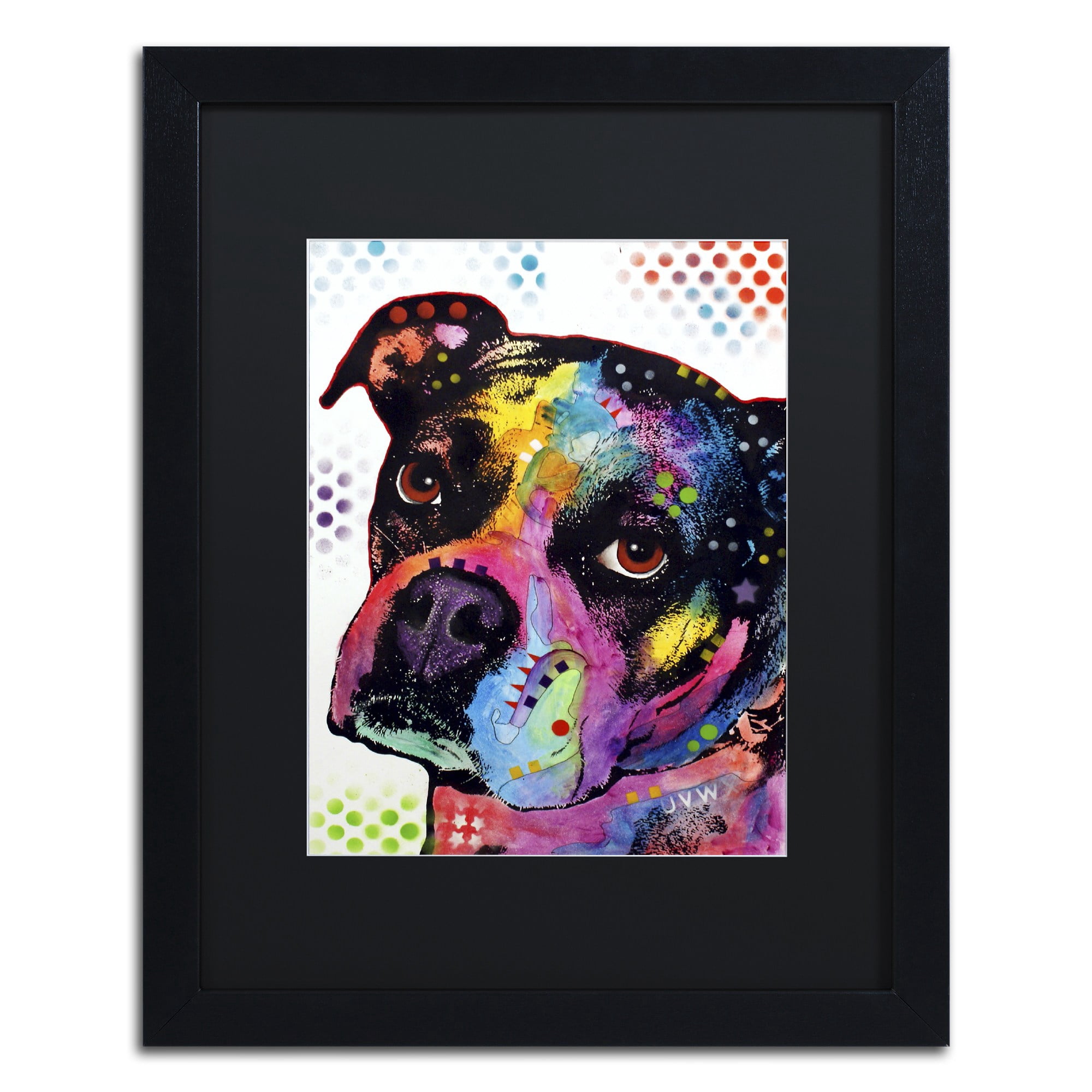 Trademark Fine Art "Young Boxer" Canvas Art by Dean Russo, Black Matte, Black Frame