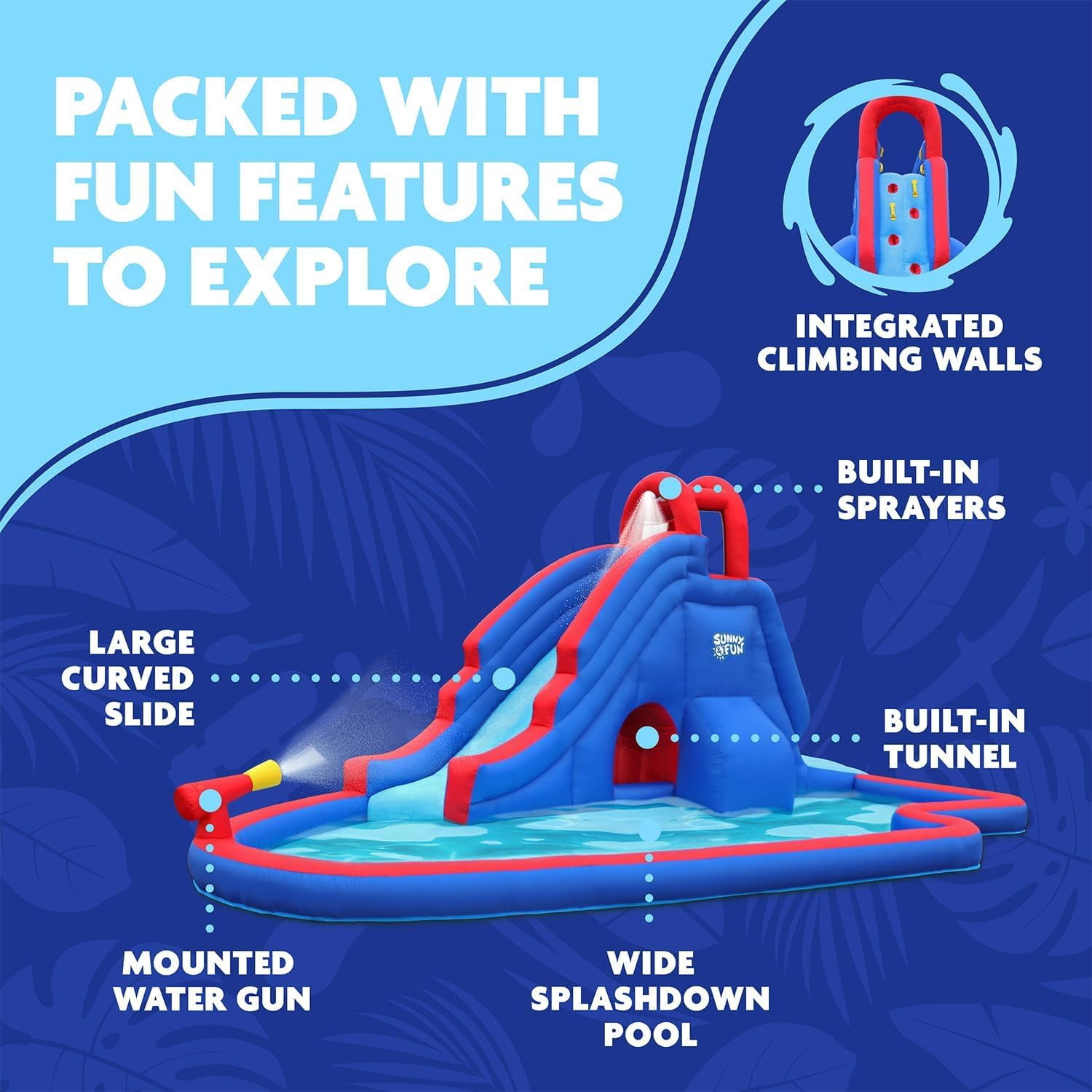 Sunny & Fun Fun Inflatable Kiddie Water Slide with Pool for Backyard