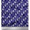 thumbnail image 1 of Soimoi Modal Satin Fabric Leaves Block Print Fabric by The Yard 42 Inch Wide, 1 of 3