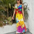 thumbnail image 6 of Splatter Color Background Sleeveless Dress Dresses Women Summer Evening Dresses Ladies Bohemia Long Dresses, 6 of 9