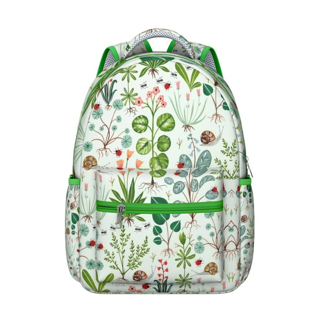 Floral and Leopard Print School Backpack for Students Durable, Adjustable Strap Students’s Bag with Tropical Flower and Leaves Design for Travel and Outdoor Use