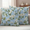 thumbnail image 6 of 2 Pack Outdoor Waterproof Throw Pillow Covers,Retro Flowers on Blue Background Decorative Square Patio Pillowcases for Chair Couch Sofa 16x16in, 6 of 9