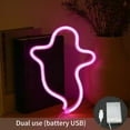 thumbnail image 2 of Amacok Ghost Halloween Led Light Neon Signs, Gothic Shaped Lamp Usb/Battery Operated Night Lights for Home, Wall, Festival, Party, Halloween Decor, Wall Decoration, Window Decor Bar Bedroom Room, 2 of 6