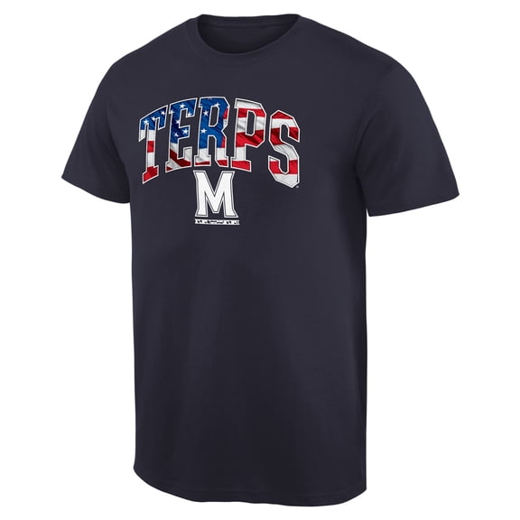 Men's Navy Maryland Terrapins Banner Arch T-Shirt