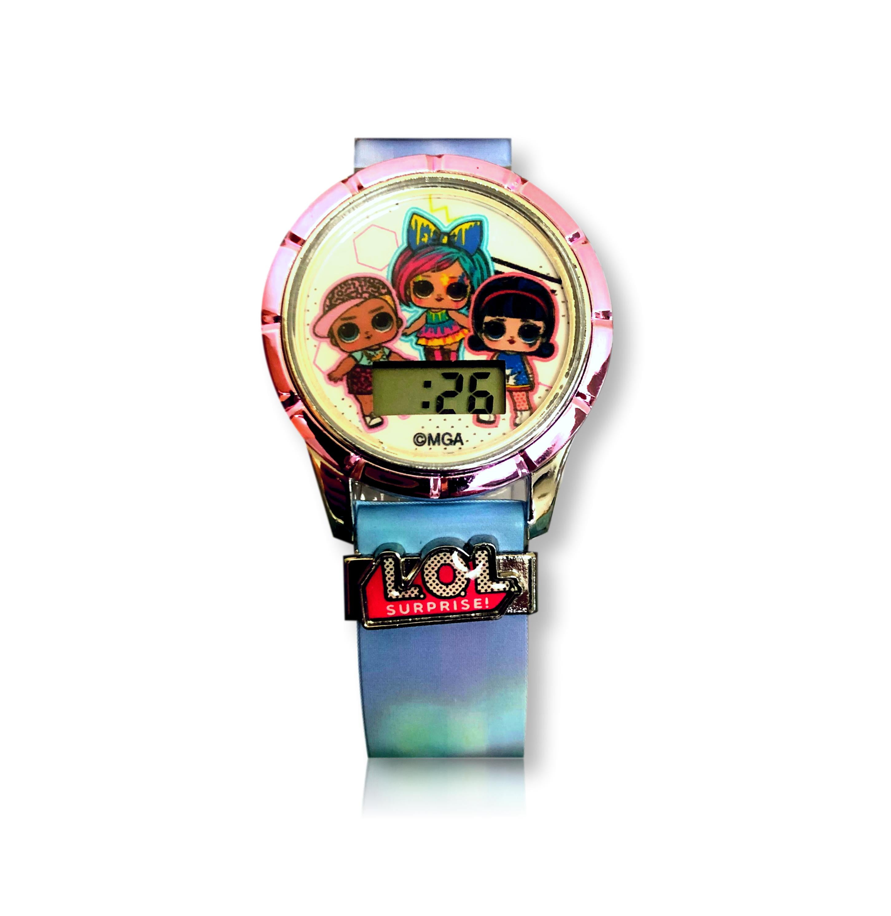 MGA Entertainment L.O.L Unisex Child LCD Watch in Tie Dye with Slide Charm - LOL4494WM