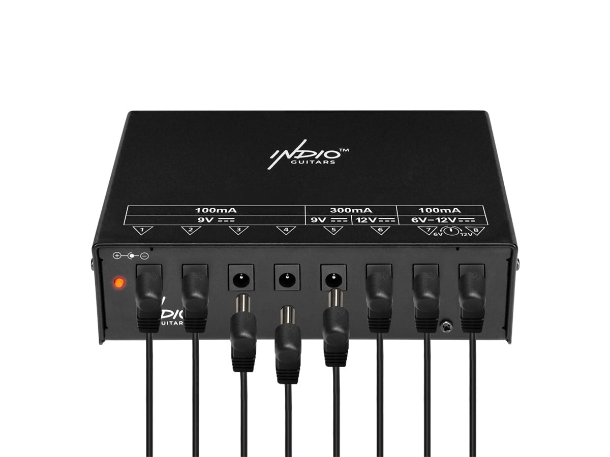 Monoprice Power Block Fully Isolated 8‑output Guitar Pedal Power Supply for Up to 8 Guitar and Bass Effects Pedals 6V/ 9V/12V- Indio Series