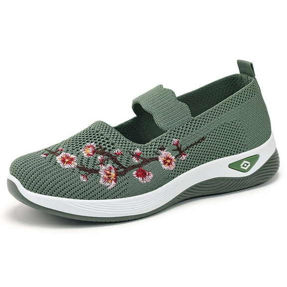 Daolelai Women's Summer Fashion Mesh Breathable Casual Shoes Round Toe Non-Slip Slip-On Casual Sports Shoes