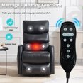 thumbnail image 5 of Leumius Swivel Recliner Chair,360° Glider Rocking Chair with Massage and Heating,PU Leather Small Manual Recliner for Nursery Home Theater,Black PU, 5 of 7
