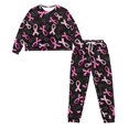 thumbnail image 2 of DISNIMO Women Pajamas Set Breast Awareness Print Long Sleeve Sleepwear Pajama Pants Lounge Sets Casual Round Neck Nightwear Soft 2 Piece Loungewear Set, S, 2 of 7