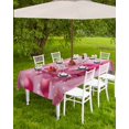 thumbnail image 4 of Fsddascl Pink Christmas Outdoor Tablecloth - 60x84 Inch Rectangle Dining Table Cover, Xmas Tree Christmas Balls Snowflake Waterproof Outdoor Table Cloth with Umbrella Hole & Zipper for Picnic/Patio, 4 of 7