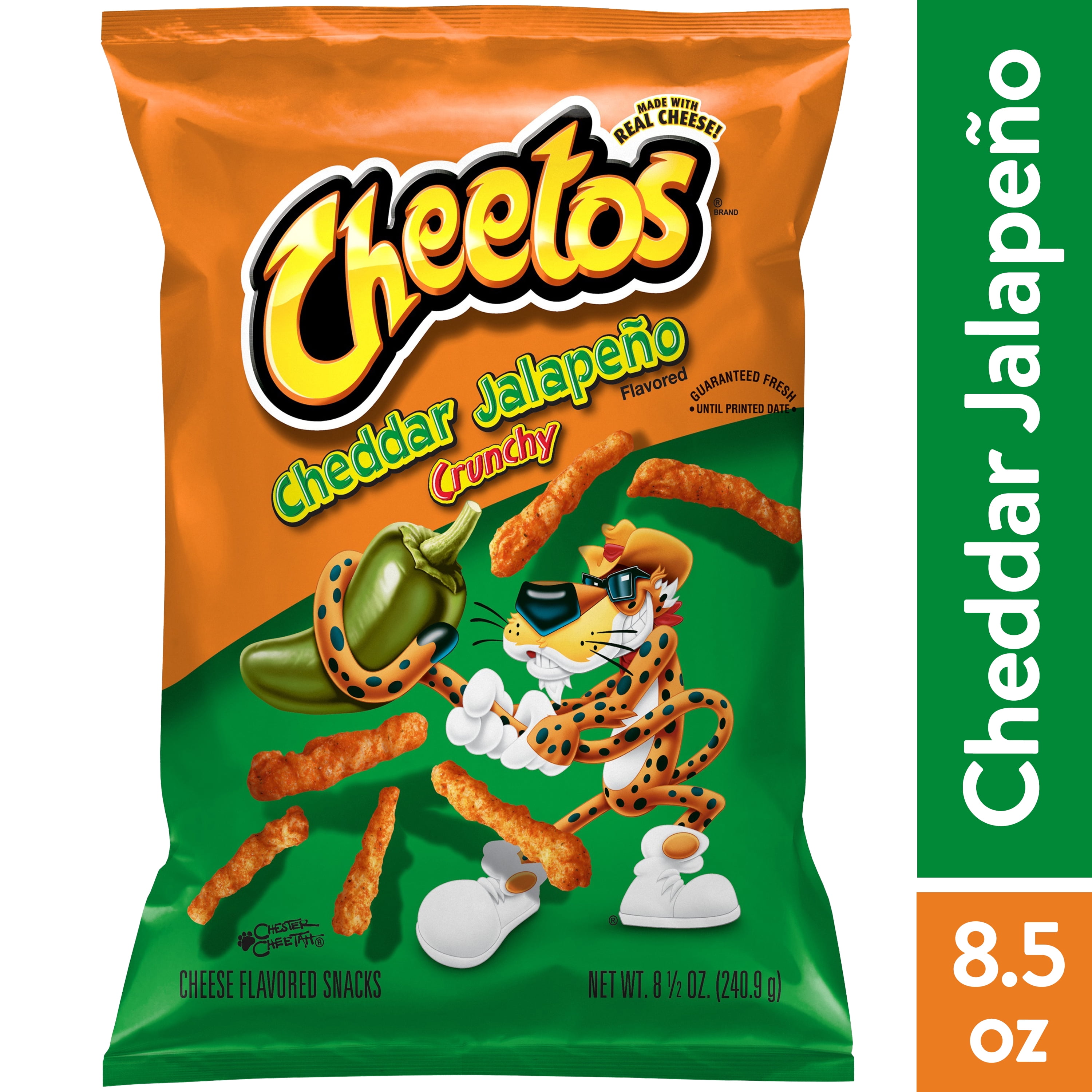 Cheetos Crunchy Cheddar Jalapeno Cheese Snacks, 8.5 oz - Walmart.com.