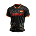 thumbnail image 3 of 2026 Soccer Cup Waffle Knit Jersey for Men, V-Neck Short Sleeve Pullover with Geometric Flag Graphic Print for Fan Gathering & Summer Streetwear Dark Gray S, 3 of 4