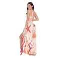 thumbnail image 3 of FORMRS Womens Long Sarong Beach Wrap Semi-Sheer Bikini Skirt Bathing Swimsuit Cover Up, Red Starfish, 3 of 7