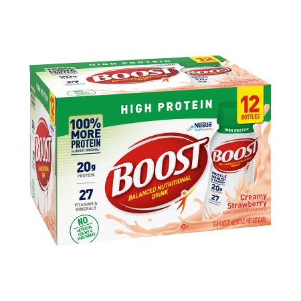 Boost High Protein Balanced Nutritional Drink Creamy Strawberry, 8