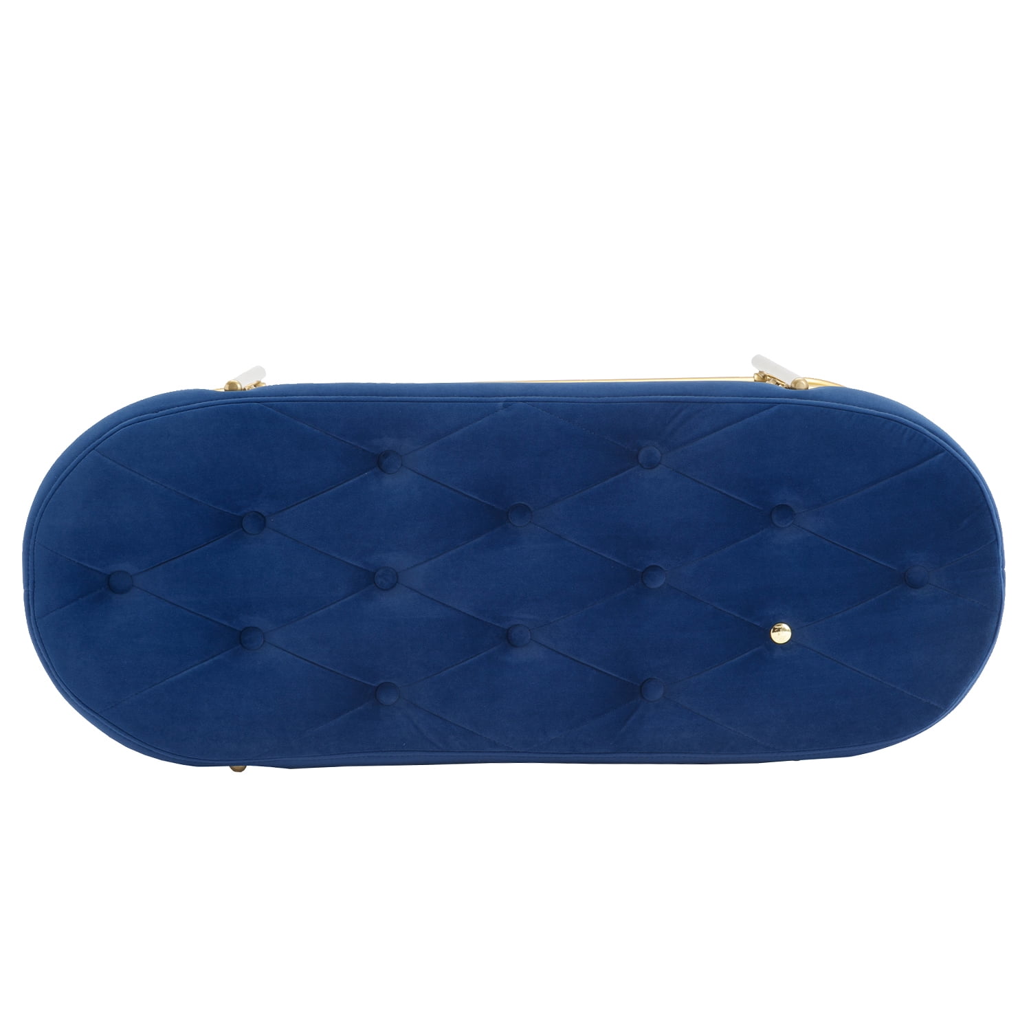 Kadyn Upholstered Velvet Beach, End of Bed Bench with 2 Shelf, Storage Beach for Living Room, Entrance, Navy