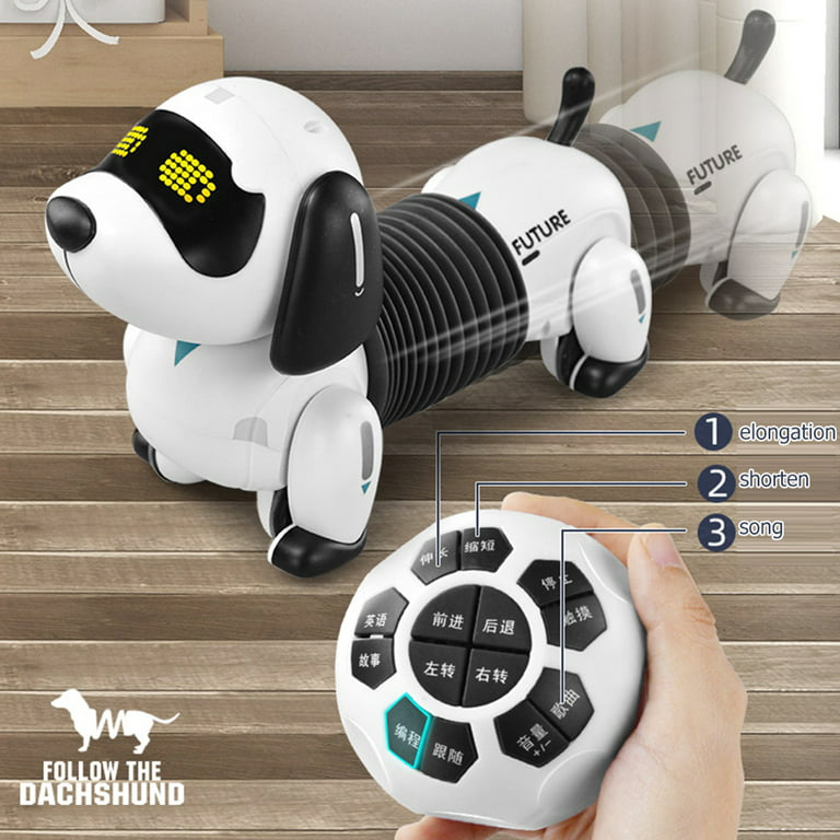 Walking Dancing Robot Dog Electronic Remote Control Dachshund Puppy Toys, As Shown