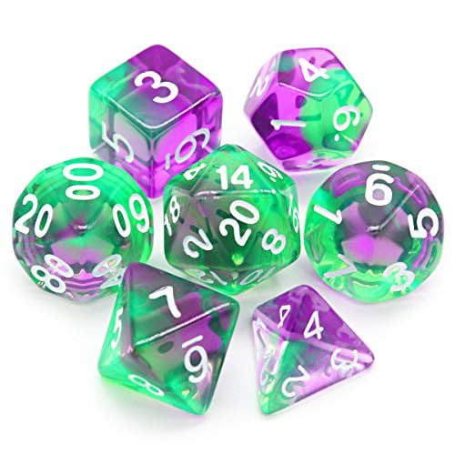 20pcs Transparent D10 Dice 10 Sided Dice for Role Playing Games Red&Purple 