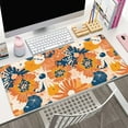 thumbnail image 2 of Colorful Floral XXL Mouse Pad - Full Desk Mat, Cute Office Decor Accessories for Women, Extended XL Mouse Mat, Laptop Desk Pad, Blue Orange Flowers, 31.5"x15.7", 2 of 6