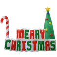 thumbnail image 1 of Toldo de impacto inflable para decoración navideña al aire libre, letrero iluminado de Feliz Navidad con árbol, 6 pies de largo, 1 of 5