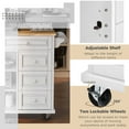thumbnail image 3 of Royard Oaktree Rolling Kitchen Island with Drawers, Cabinet, Shelves, Spice Rack, and Towel Rack, 3 of 7