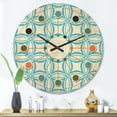thumbnail image 2 of Designart 'Abstract Retro Pattern Design XIII' Mid-Century Modern Wood Wall Clock, 2 of 5