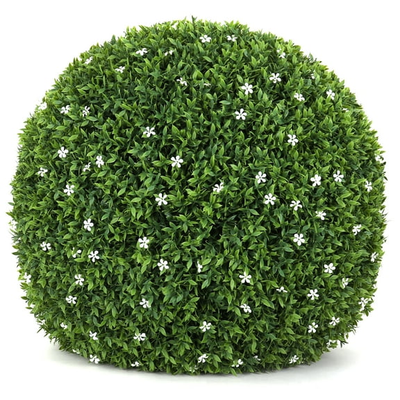 3rd Street Inn 21" Artificial XXL White Flower Topiary Ball - 1 Pack